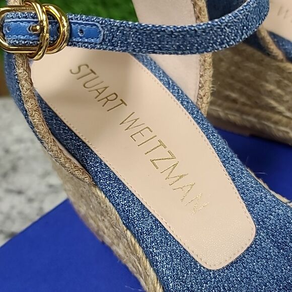 Stuart Weitzman Mirela Denim Espadrille Wedge Sandal - Picture 4 of 14